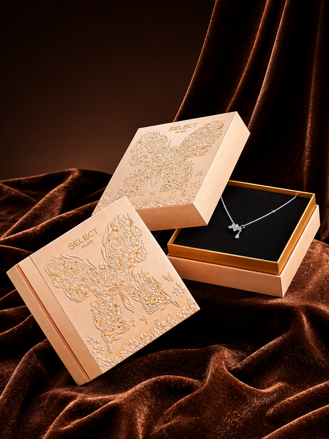 Custom Lid and Base Box | 7" × 7" × 1.7" | Jewelry Display | Product Replaceable
