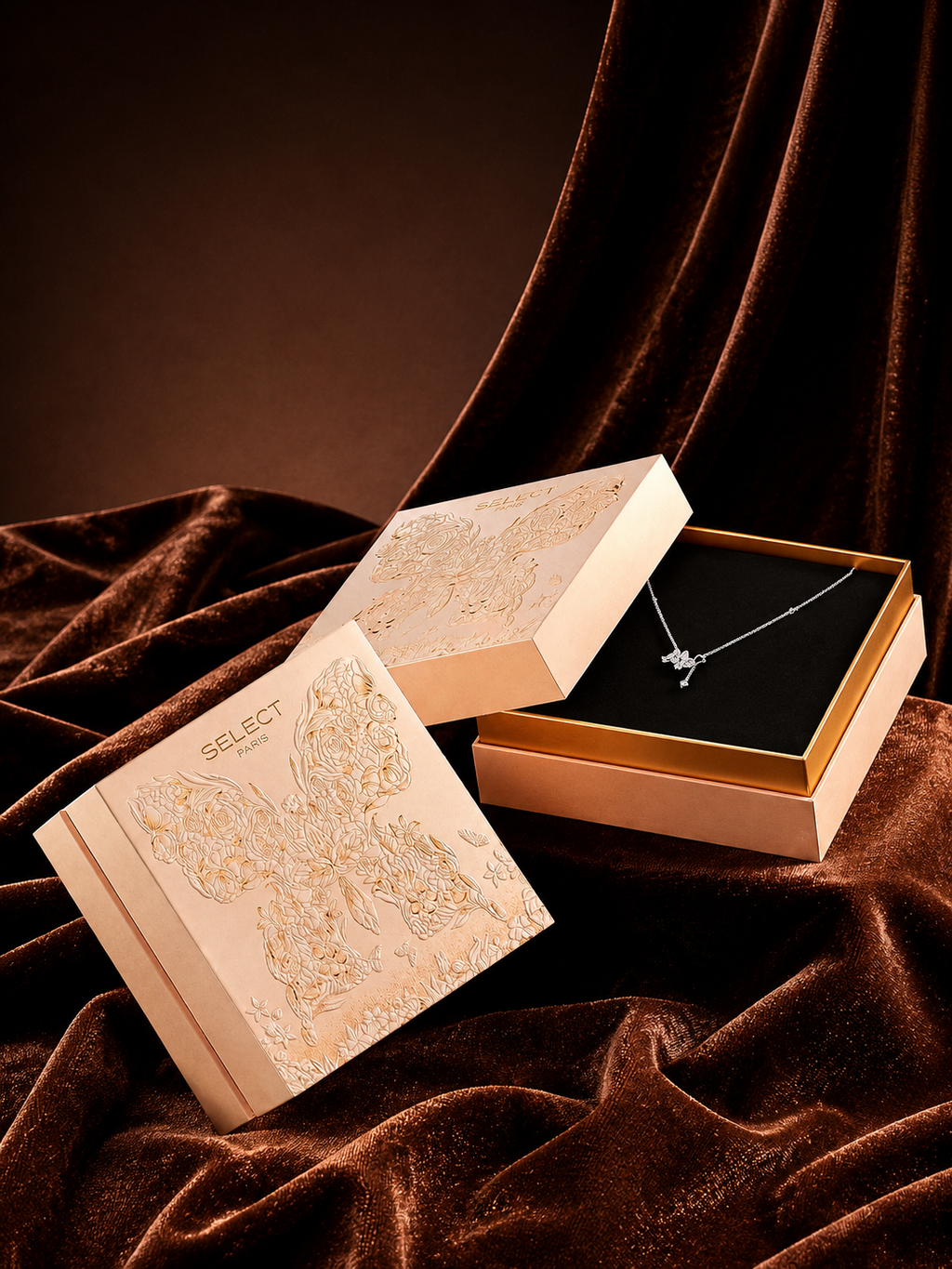Custom Lid and Base Box | 7" × 7" × 1.7" | Jewelry Display | Product Replaceable